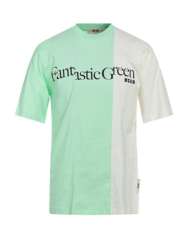 MSGM T-shirt Light green 100% Organic cotton