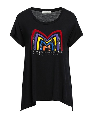 ANGELO MARANI T-shirt Black 67% Wool, 22% Polyamide, 11% Elastane