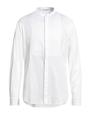 PAOLO PECORA Solid colour shirt White 100% Cotton