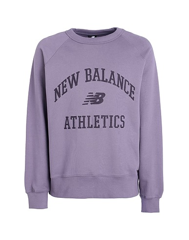 NEW BALANCE Sweatshirt Athletics Varsity Fleece Crewneck 
 Purple 100% Cotton