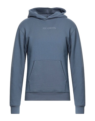 JORDAN Hooded track jacket  Slate blue 100% Cotton, Elastane