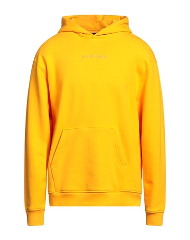 JORDAN Hooded track jacket  Yellow 100% Cotton, Elastane