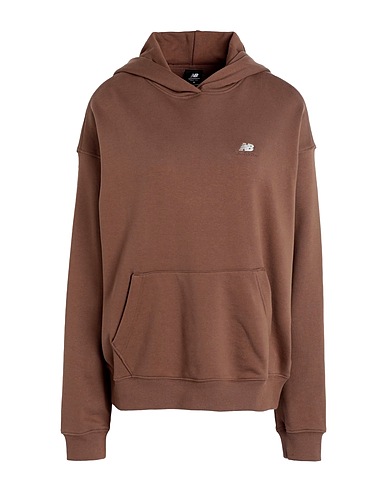 NEW BALANCE Hooded sweatshirt Athletics French Terry Oversized Hoodie
 Brown 100% Cotton