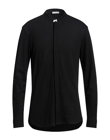 PAOLO PECORA Solid color shirt Black 100% Cotton
