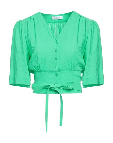 RODEBJER Solid colour shirts & blouses Green 100% Organic cotton
