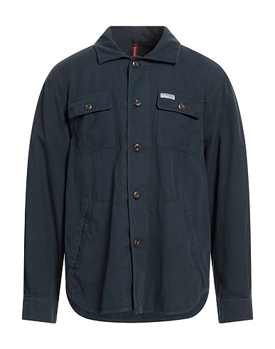 FAY ARCHIVE 無地シャツ ネイビー コットン 74% / リネン 26%