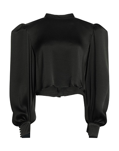MVP WARDROBE Top Black 74% Acetate, 26% Silk