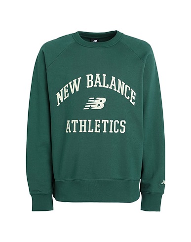 NEW BALANCE Sweat-shirt Athletics Varsity Fleece Crewneck 
 Vert foncé 100% Coton