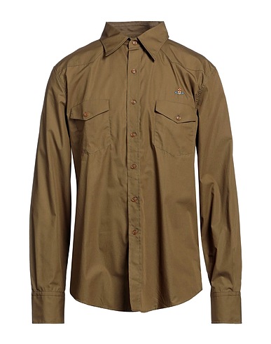 VIVIENNE WESTWOOD Solid colour shirt Military green 100% Cotton