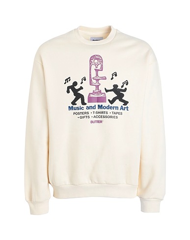 BUTTER GOODS Sweatshirt Gallery Crewneck Sweatshirt Cream 70% Cotton, 30% Polyester