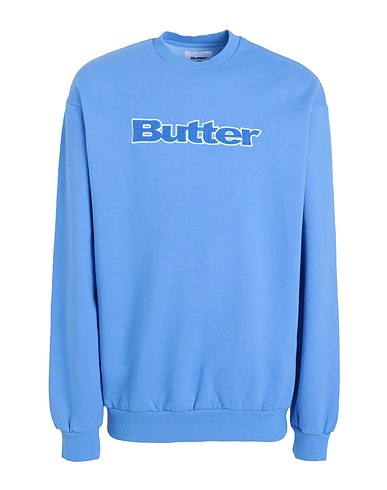 BUTTER GOODS Sweatshirt Cord Logo Crewneck Sweatshirt
 Light blue 70% Cotton, 30% Polyester