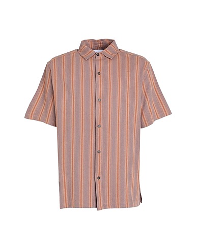 BUTTER GOODS Striped shirt Terrace S/S Shirt
 Brown 100% Cotton