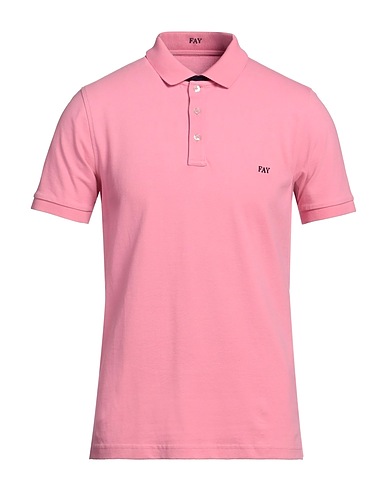 FAY Polo shirt Pink 97% Cotton, 3% Elastane