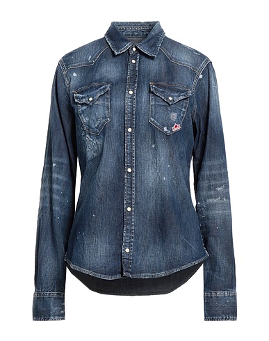 DSQUARED2 Denim shirt Blue 98% Cotton, 2% Elastane