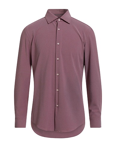 BOSS Patterned shirt Burgundy 86% Polyester, 14% Elastane