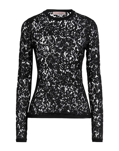 VALENTINO GARAVANI Top Black 45% Viscose, 32% Cotton, 19% Polyamide, 4% Elastane, Polyester