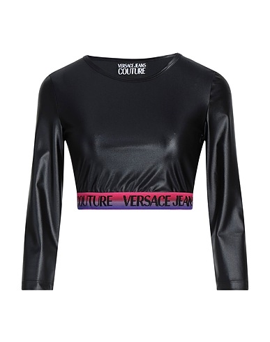 VERSACE JEANS COUTURE T-shirt Black 79% Polyamide, 21% Elastane