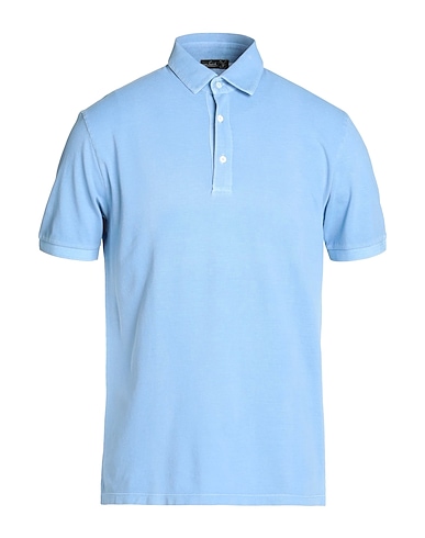 VAN LAACK Polo shirt Light blue 100% Cotton