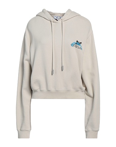 OFF-WHITE™ Hooded sweatshirt Light grey 100% Cotton, Elastane