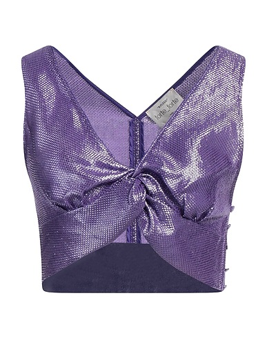 FORTE_FORTE Top Mauve 62% Cotton, 22% Viscose, 16% Metallic Polyester