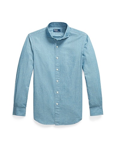 POLO RALPH LAUREN Solid colour shirt Blue 100% Cotton