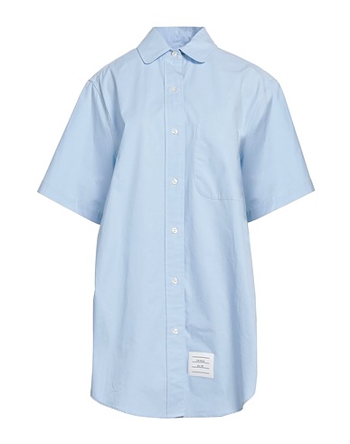 THOM BROWNE Solid color shirts & blouses Light blue 100% Cotton