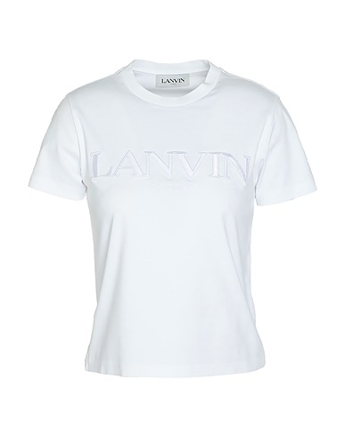 LANVIN T-shirt Bianco 100% Cotone, Poliestere, Elastan