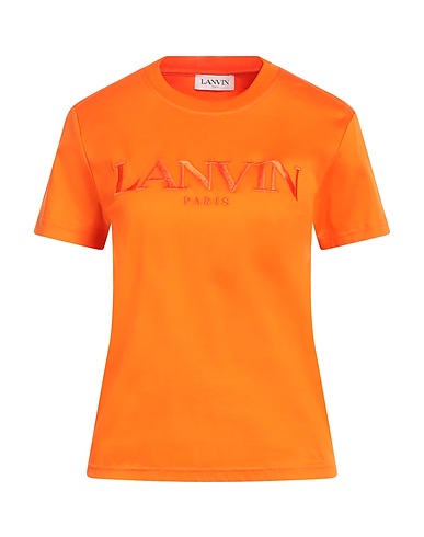 LANVIN T-shirt Orange 100% Cotton, Polyester, Elastane