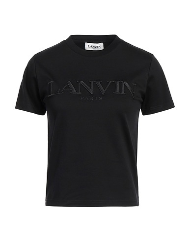 LANVIN T-shirt NERO 100% Cotton, Polyester, Elastane