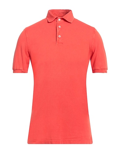 FEDELI Polo shirt Tomato red 100% Cotton