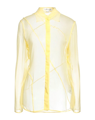 VICTORIA BECKHAM Solid colour shirts & blouses Yellow 100% Viscose, Polyester