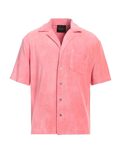 ROBERTO COLLINA Solid colour shirt Pink 85% Cotton, 15% Nylon