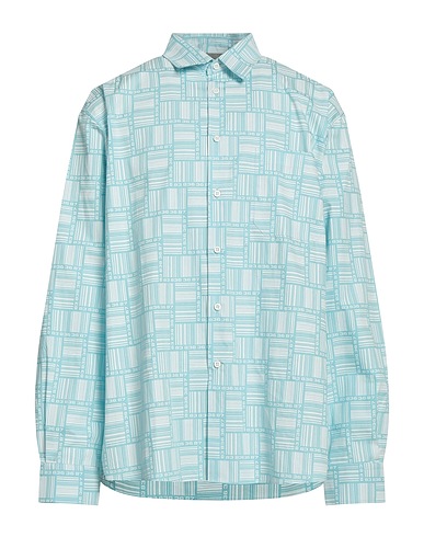 VTMNTS Camicia fantasia Celeste 100% Cotone