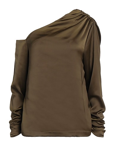 NOTES DU NORD One-Shoulder-Top Militärgrün 100% Polyester