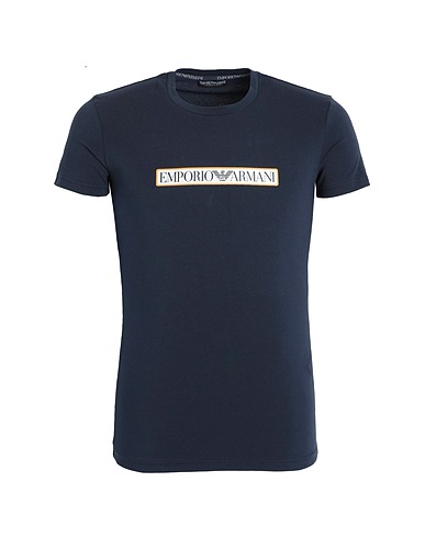 EMPORIO ARMANI Undershirt UNDERWEAR Navy blue 95% Cotton, 5% Elastane