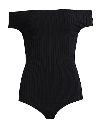 AMI ALEXANDRE MATTIUSSI TOPS & TEES Black 76% Viscose, 19% Polyamide, 5% Elastane