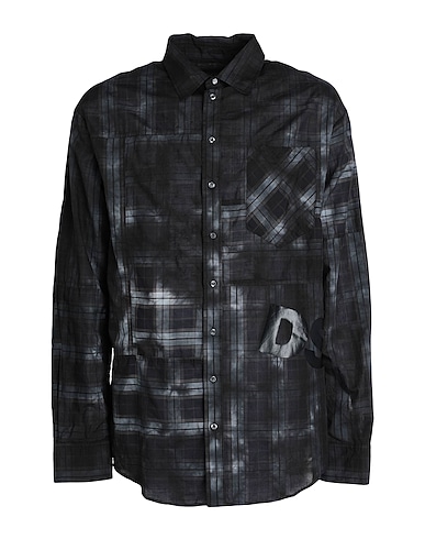 DSQUARED2 Καρό πουκάμισο NERO 88% Βαμβάκι, 12% Λινό