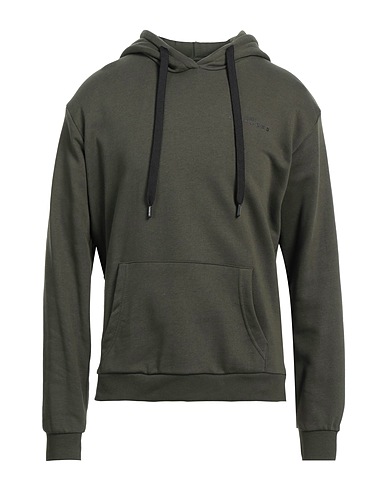 JOHN RICHMOND Hooded track jacket  Military green 100% Cotton