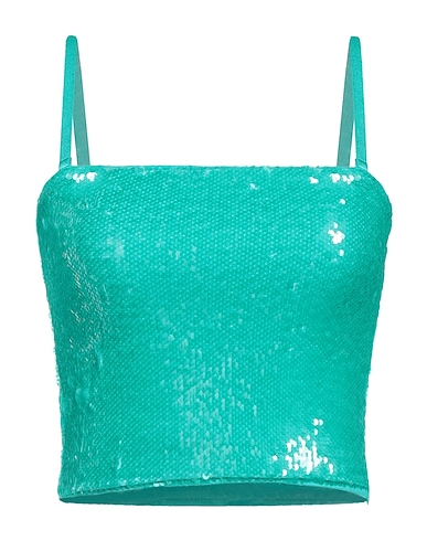 ESSENTIEL ANTWERP Top Turchese 88% Poliestere, 12% Elastan, PVC - Polivinilcloruro