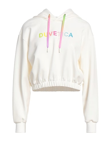 DUVETICA Hooded track jacket BIANCO 48% Polyester, 47% Cotton, 5% Polyurethane