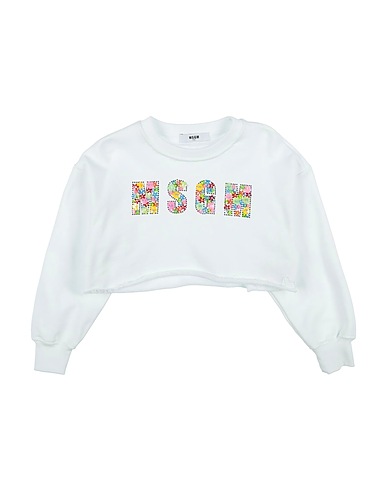 MSGM Felpa Bianco 100% Cotone