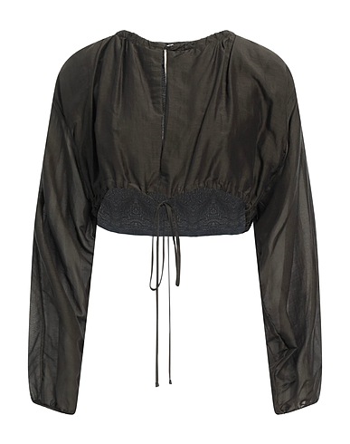 SEMICOUTURE Top Dark green 69% Cotton, 31% Silk
