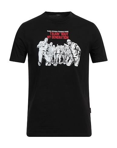 THREE STROKE T-shirt Black 100% Cotton