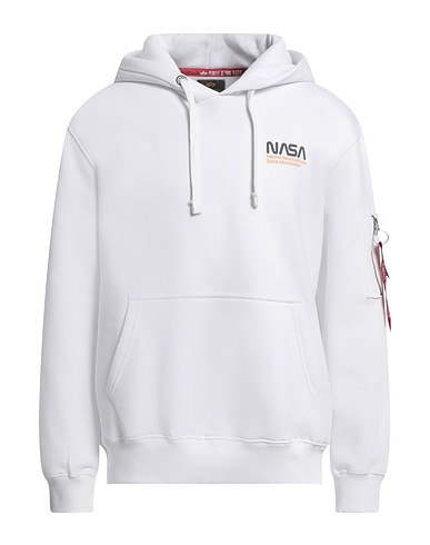 ALPHA INDUSTRIES Hooded track jacket  White 80% Cotton, 20% Polyester