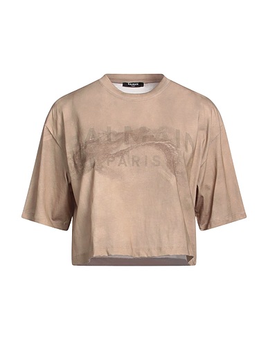 BALMAIN T-shirt Beige 100% Cotton