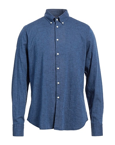 GMF 965 Linen shirt Navy blue 55% Linen, 45% Cotton