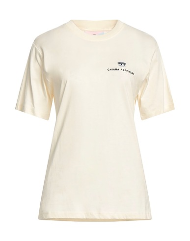 CHIARA FERRAGNI Basic T-Shirt Ivory 100% Cotton