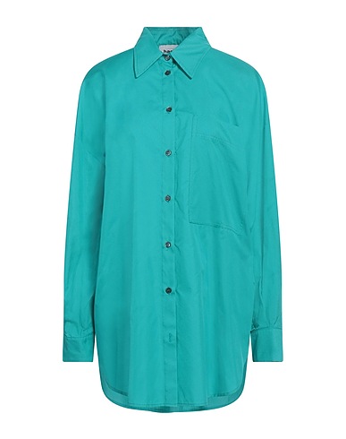 HACHE Solid color shirts & blouses Turquoise 100% Polyester