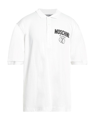 MOSCHINO Poloshirt COUTURE X SMILEY Weiß 100% Baumwolle