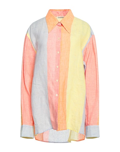 AMOTEA リネンシャツ オレンジ リネン 100%